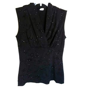 USA-MADE embroidered sequined empire waist